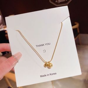 [ Bayar Ditempat ] Kalung Titanium Anti Karat Emas Bola Pasir Fashion Korean Style Aesthetic / Kalung Titanium Cewek Model Baru / Kalung Titanium Import