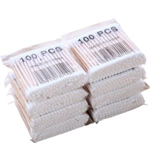 Tăm bông thân gỗ bịch 100 que Tăm bông lấy ráy tai thân thiện với môi trường