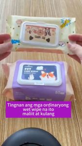 Pet Wipes 80pcs Dog Cat Wipes Antibacterial Cleaning Wipes Sulit Budget Pack PAZU