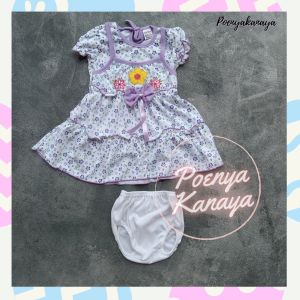 Dress Bayi Pendek Bunga Pita Matahari Syifana 0-6 Bulan ZDS83