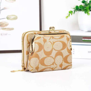 Elaiza Store High Quality Small Wallet PU Leather Korean Fashion 2 Zipper Double Compartment Mini Wallet Money Cash Coin Purse Business Billfold Pocket Credit Cover Multi Card Ladies Women Wallet & Coin Purse On Sell