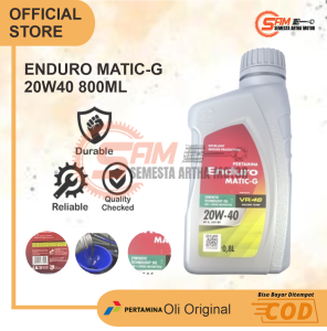 Enduro Matic-G Pertamina 800ml 20w40 Oli Motor Matik Honda Yamaha 0.8L