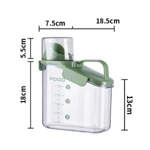 กล่องเก็บอาหารแห้ง พร้อมถ้วยตวง กล่องสูญญากาศ ปิดสนิท  ปิดผนึกอย่างดี กันความชื้น