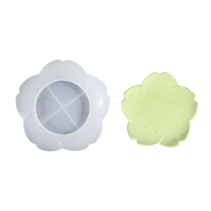 Silicone Flower Shaped Plate Mold Epoxy Mould for Unique Decorative and Functional Tray Heat Resistant Coaster Mould