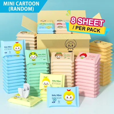 《 𝗕𝗨𝗡𝗗𝗟𝗘 》50/100/150/200pcs Baby Wet Wipe Tissue Non Alcohol Travel Portable Mini Tisu Basah 湿纸巾 NWD