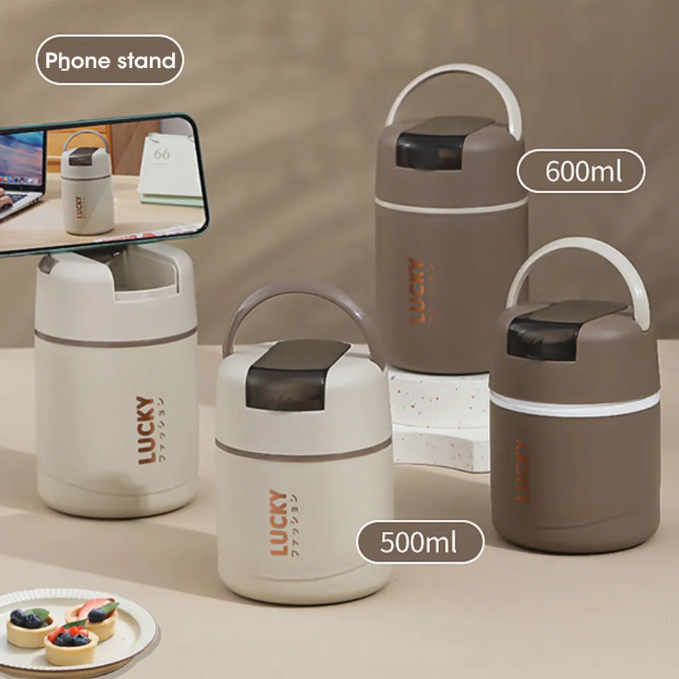 600ml Breakfast Soup Cup Thermos Food Jar Insulated Lunch