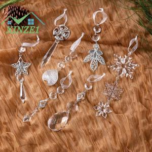 XZ✨✨✨ Xmas Tree Trong Suốt Bông Tuyết Treo Đồ Trang Trí Acrylic Mặt Dây Chuyền 2025 Giáng Sinh Trang Trí Cho Nhà Navidad Quà Tặng Năm Mới 2025