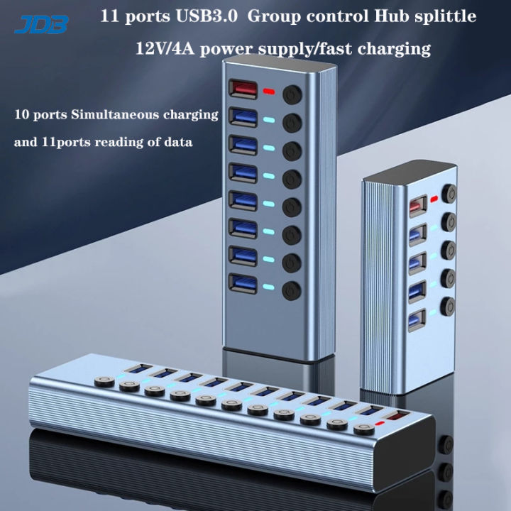 JDB group control Hub splittle Aluminum Alloy 5.8, 11 USB 3.0 Ports ...