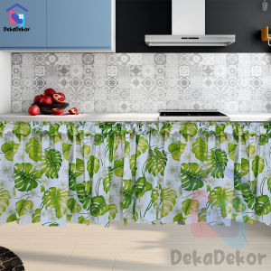 Gorden Kolong Dapur Rumbai Bahan Polimicro Motif Plant