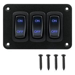 Rocker Switch Panel 1 Gang Toggle Switch Panel 12V Wateroproof 5Pins Boat On-Off Switch Automotive Replacement Toggle Switches Marine Light Switch for Marine Boats ATVs Trailers 1PCS
