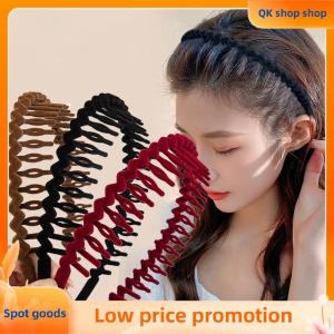 ✨QK shop✨ Fashion Flocking Wave Shaped Non-Slip Hair Hoop All-match Velvet Hair Band Headband For Women Girl Hair Accessories Headwear