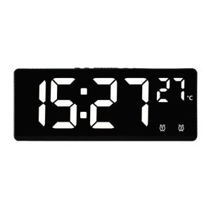 YUNAFIN Bedside Table Nightlight Backlight Temperature Calendar Alarm Clock LED Digital Electronic Clock Large Number