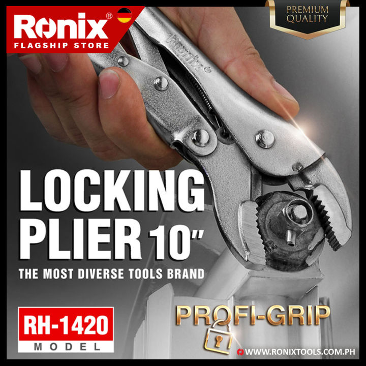 Ronix in Stock Rh-1405~Rh-1420 Hand Tools Non-Slip Handle Straight Jaw 5′′ 7′′ 10′′ Locking Plier