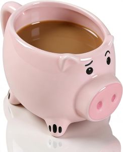 Pig Coffee Mug 3D Novelty Ceramic Coffee Cup Creative Pig Shape Tea Cup Cute Funny Mug for Milk Hot and Cold Drinking