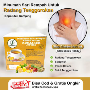 Obat Radang Tenggorokan Dewasa - Sakit Menelan - Suara Serak - Tenggorokan Bengkak - Batuk - Panas Dalam - Kunjaruk Jayyida Minuman Sari Rempah