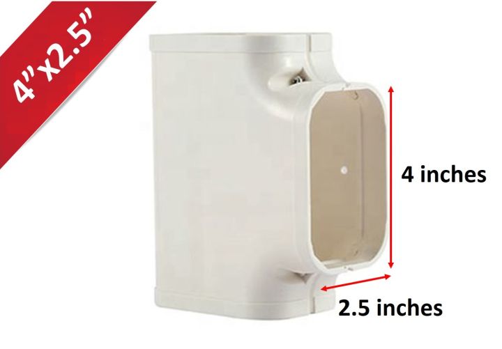 [4x2.5 inches] - PVC Molding / Cladding Tee Connector for Air ...