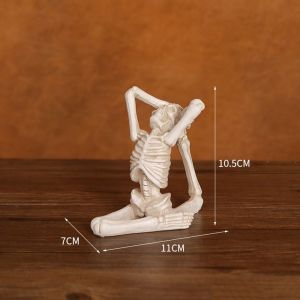 DFYER56 Resin Halloween Skull Decoration Gothic Realistic Mini Skeleton Figurines Skeleton Ornament Funny Artificial Skull Model Ghost Festival