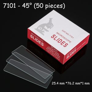 Pre-Cleaned 50 PCS/Box Microscope Slide Glass Laboratory Use 7101 Glossy/Slides Specimen Observation/Educational Science