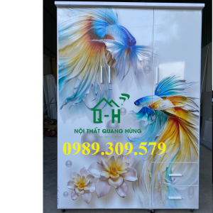 TỦ NHỰA ĐÀI LOAN 3 CÁNH IN 3D CÁ CHÉP CAO CẤP GIAO NHANH HCM