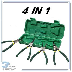 คีม 4ชิ้น คีมถ่าง-หุบ คีมหนีบ คีมถ่างแหวน 7 นิ้ว คีมหุบแหวน คีมหุบถ่าง คีมถอดปิ้นล็อค ปากตรง ปากงอ คีม ถ่าง แหวน แท้