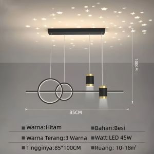 Lampu Hias Gantung Ruang Minimalis lampu makan Lampu gantung Nordic Lampu proyeksi langit berbintang