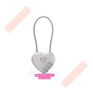 ราคาส่งโรงงานกุญแจล็อครหัสผ่านรูปหัวใจ 3 หลักสําหรับกระเป๋าเดินทาง รักล็อค ราคาส่ง ขายดีFactory wholesale price 3-digit heart-shaped password lock for luggage love lock wholesale price hot sale