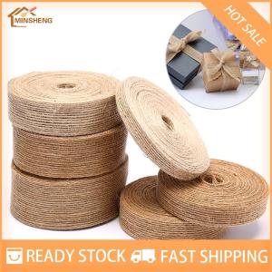 MIH ✨ COD ✨ ริบบิ้นผ้าป่านหยาบยาว10เมตรงานหัตถกรรมเชือกปอกระเจาธรรมชาติงานปาร์ตี้งานแต่งงานแบบ DIY