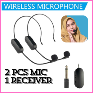 READY 2 PCS Mic mikrofon Arael UHF Wireless Microphone Headset Mini karaoke imam masjid karaoke .