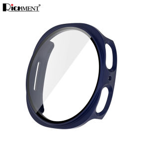 RICHMENT Samsung Galaxy Watch 8 Classic 46mm Case with Screen Protector – Full Coverage Hard PC Bumper with Built-in Tempered Glass Scratch-Resistant Slim Fit Protective Cover