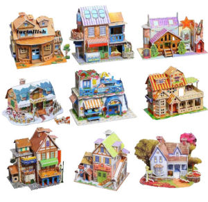 3D Paper Jigsaw Toy For Kids 3D Puzzle Wood House Childrens Early Education Learning Toys