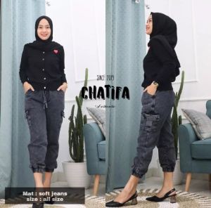 (JUMBO) CELANA JOGER JEANS CARGO WANITA BB 40-90KG//DEWASA//TERLARIS//BEST SELLER//