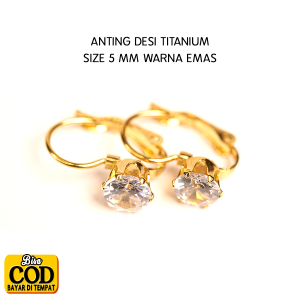 Anting Desi Titanium Wanita Anti Luntur - Anti Karat Lapis Emas Model Korean Style Angel