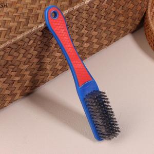 🚗🛵SH Durable Stainless Steel Wire Brush Silicone Handle Red And Blue Paint Removal Tool Scratch Brushes Cleaning Metal Rust Brush