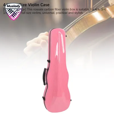 Muslady Hộp đựng vĩ cầm Hộp đàn violon Sợi carbon nội thất nhung mềm mại với máy đo độ ẩm cho du lịch