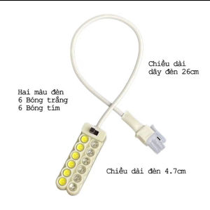 Đèn led máy may 12 bóng - Hai màu trắng tím