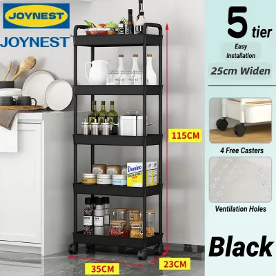 JOYNEST 5 Tier Ikea Trolley Rack Wheel Multifunction BookShelf Storage Kitchen Rak Dapur Rak Buku