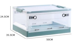 Large Capacity Foldable Stackable Transparent Storage Box with Wheel (SG Local Stocks)