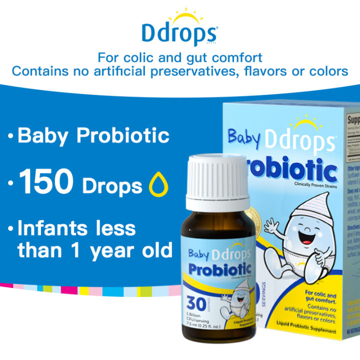 Ddrops Baby Probiotic Drops,Kids Liquid Probiotic Supplement, Daily Gas ...