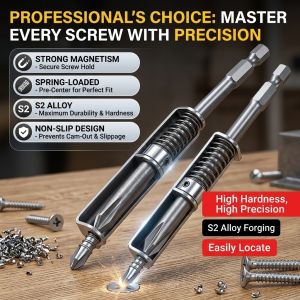 Magnetic Spring Loaded Phillips Head Screwdriver Bit Professional Tool Bit with Secure Magnetic Hold and Spring Action for DIY and Repair Use