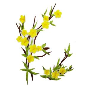 2Pcs Flower Embroidered Patches Sew on Embroidery Applique Flower Fabric Collar Patches for Clothing Jeans Jackets Skirt