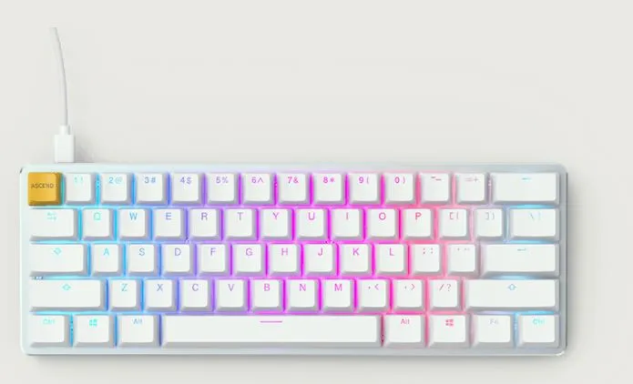 # GLORIOUS PC GAMING GMMK WHITE ICE EDITION - MODULAR MECHANICAL GAMING KEYBOARD # Gateron Brown Prebuilt [3 MODEL] #