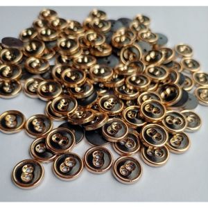 Kancing Baju Import Motif Mata Hitam List Emas  Isi 100 PCS 18MM