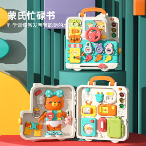 Kids Busy Board Montessori Busy Board Sensory Toys for Toddlers with LED Light Up Switch Early Education Puzzle Toys