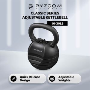 BYZOOM FITNESS Classic Series 30LB Adjustable Kettlebell (BLACK)