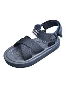 ARH / Sandal Gunung Anak Laki-Laki Model Silang Usia 1-10 Tahun - Warna Hitam Polos