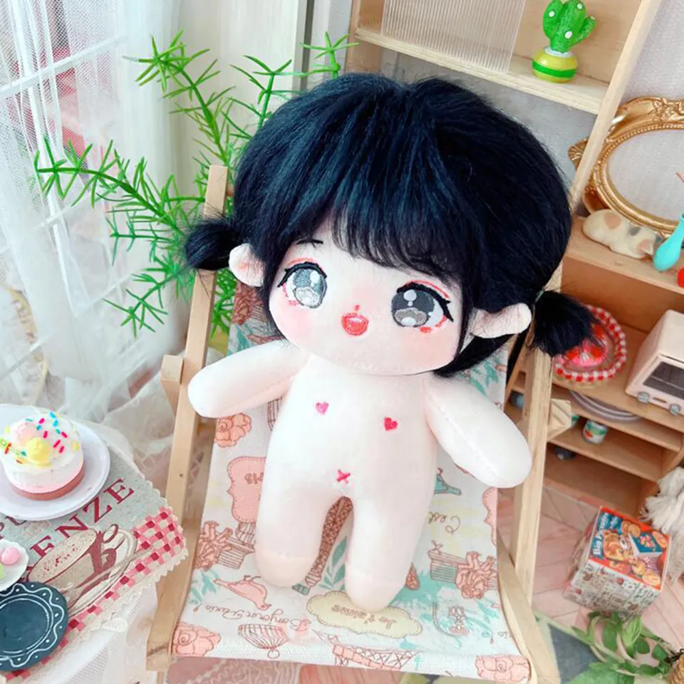 20cm Cute Cotton Doll Dress-Up Naked Baby Doll Plush Toy Girl Humanoid  Cotton Doll for Gift