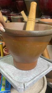 ครกหินทราย ครกส้มตํา ขนาดกว้าง9นิ้ว ครกพร้อมสาก