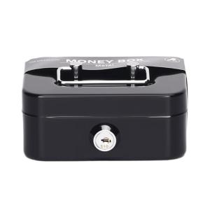 Small Steel Money Safe With Carrying Handle Compact Lockable Storage Case Holder For Coins Documents Protection