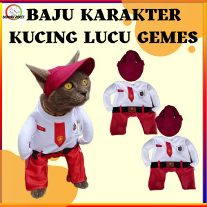 BAJU KUCING KARAKTER SERAGAM SEKOLAH SD LUCU GEMES