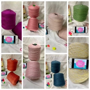 Yarn - Sợi Cotton Thái 100% - Sợi chập cỡ 0.6mm - 0.8mm - Mền mịn nhẹ móc áo váy áo dài mùa hè | Màu trơn - Terri Store